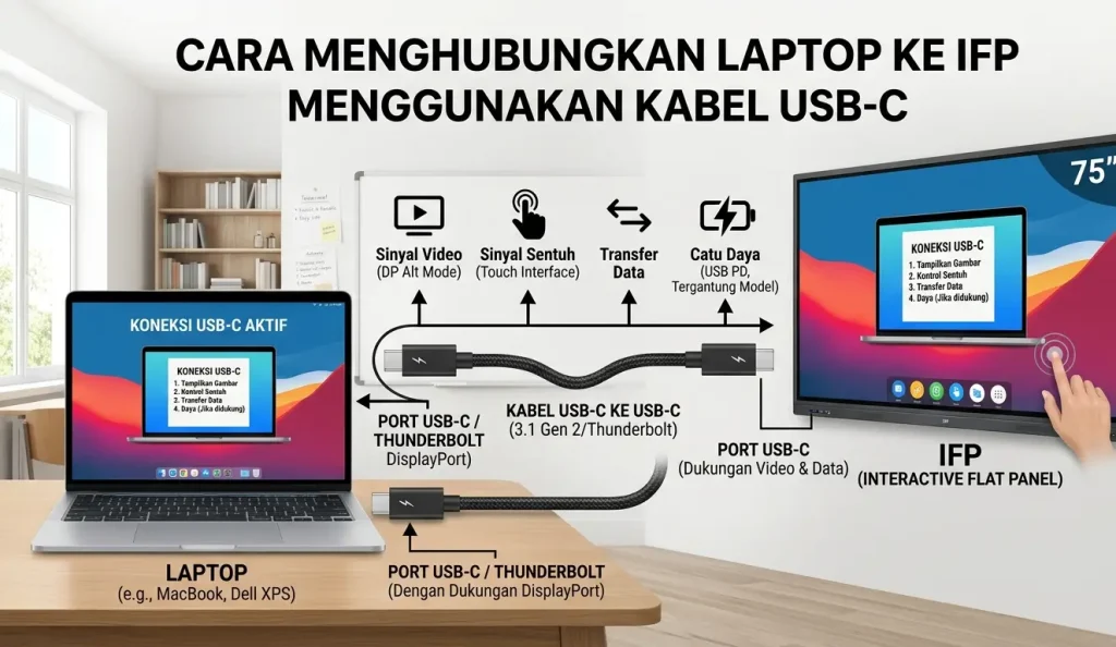 cara menghubungkan laptop ke IFP