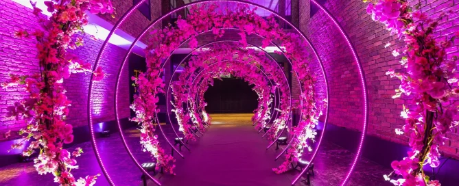 pink led lights untuk dekorasi event dan pernikahan estetik romantis